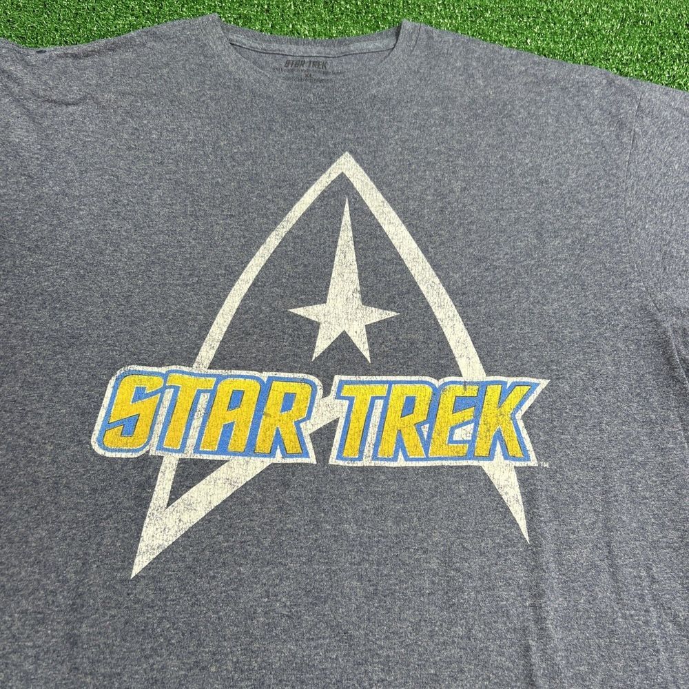 Star Trek Shield Graphic T Shirt Short Sleeve Blue Gray Size XL